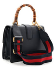 Moon Calfskin Bamboo Web Medium Dionysus Top Handle Bag Blue Emerald Hibiscus Red