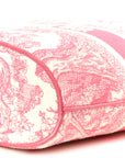 Canvas Embroidered D1ORiviera Toile De Jouy Panier Chapeau Tote Peony Pink