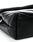 Calfskin Y Quilted Monogram Toy Loulou Crossbody Bag Black