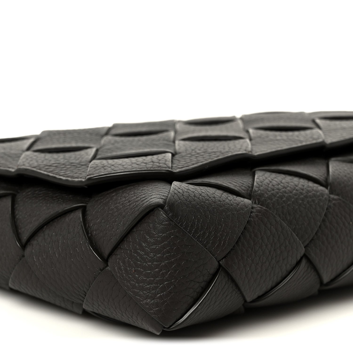 Grained Calfskin Intreccio Large Diago Crossbody Bag Fondant