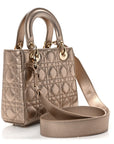 Metallic Lambskin Cannage Small My ABCD1OR Lady D1OR Gold