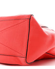 Pebbled Calfskin Gotham Bauletto Satchel Red