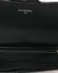 Patent Quilted Wallet On Removable Chain WOC Black