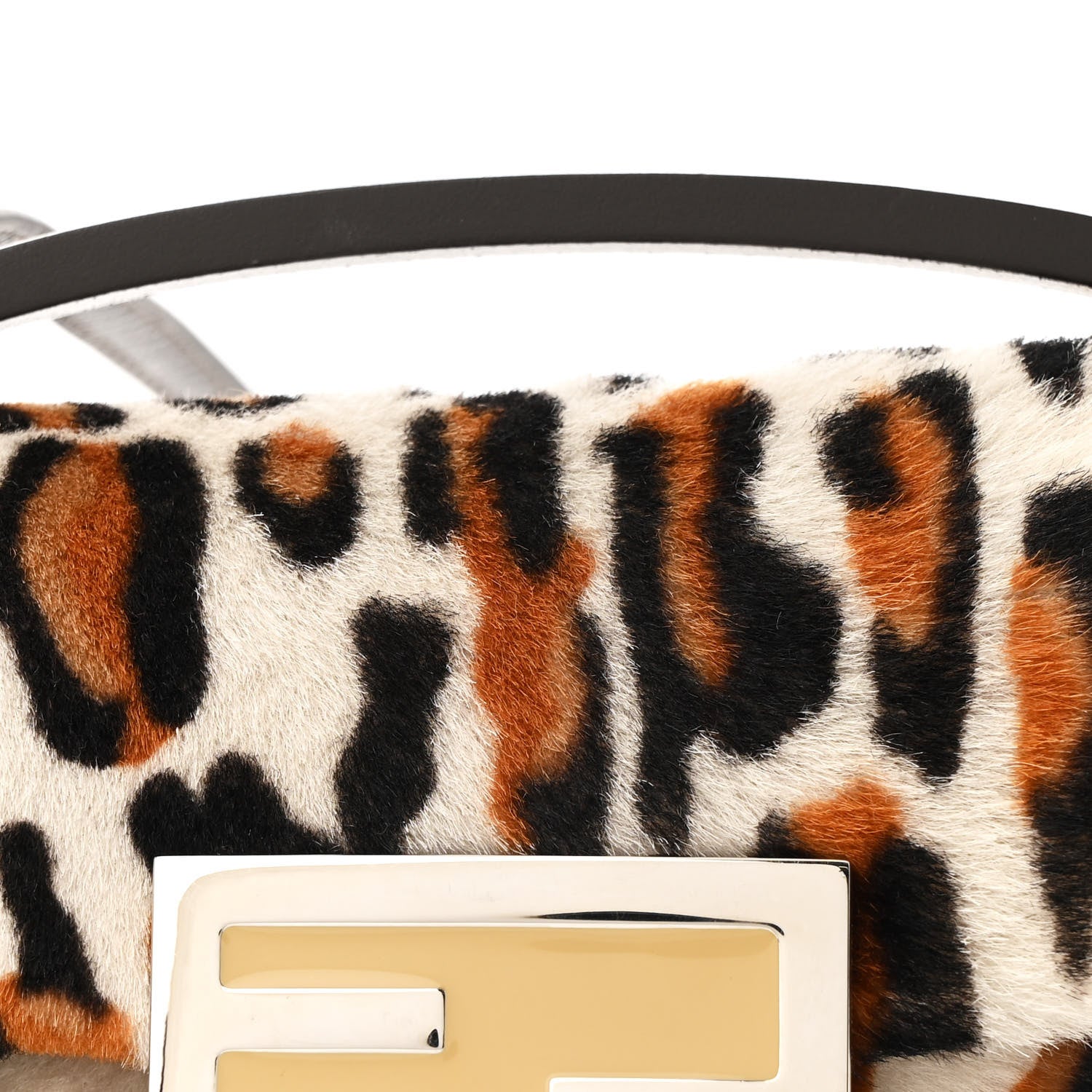 Calf Hair Leopard Print Phone Baguette Moro