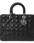 Lambskin Cannage Large Lady D1OR Black