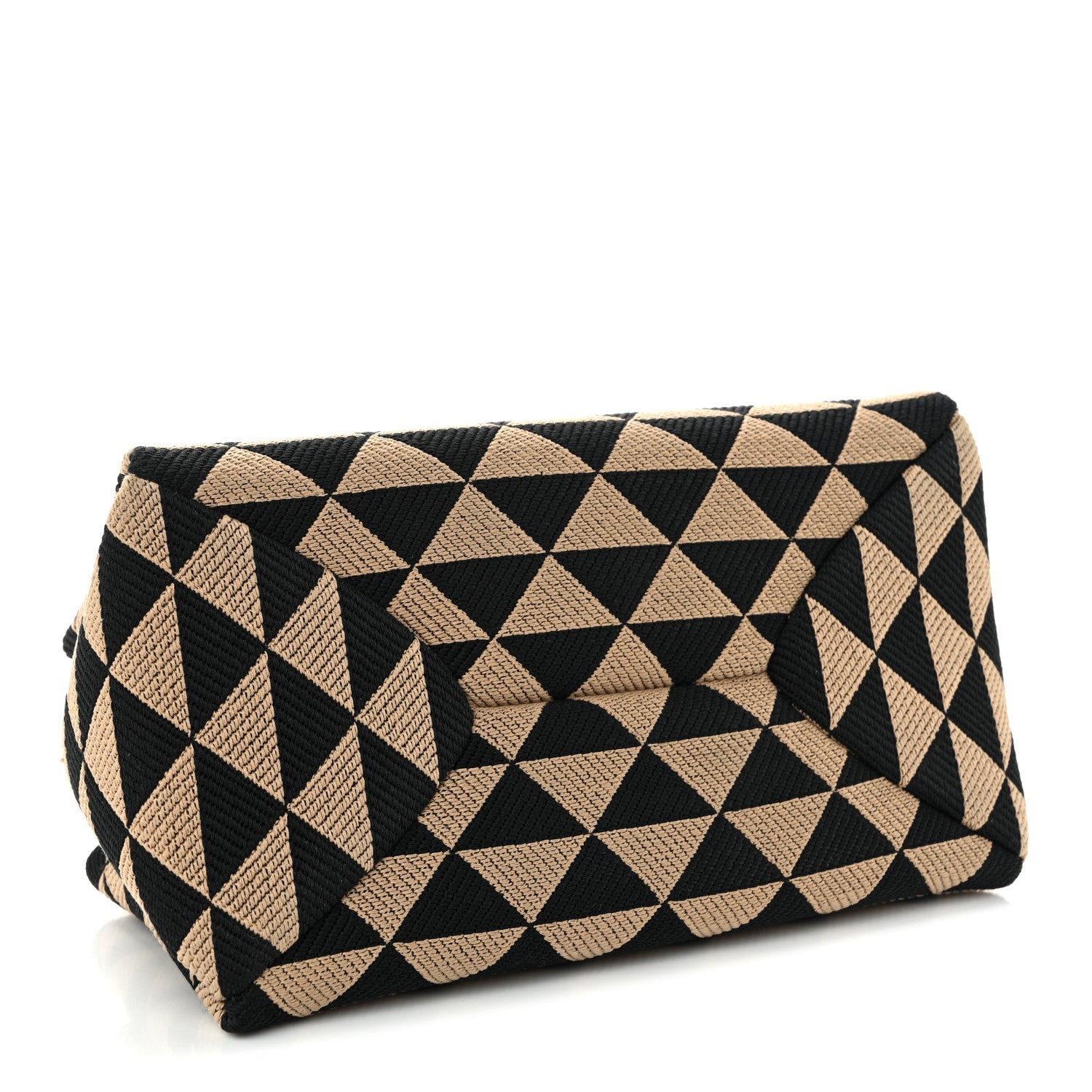 Jacquard Triangolo Symbole Embroidered Small Shoulder Bag Black Corda