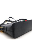 Calfskin GG Web Small Ophidia Dome Shoulder Bag Black