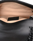 Calfskin Matelasse Monochrome GG Marmont Chain Belt Bag Black