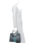 Epsom Sombrero Taurillon Clemence Kellygraphie Lettre H Kelly Sellier 28 Vert Cypress Bleu Obscur Malachite Bleu Encre