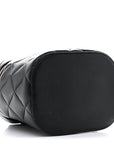 Lambskin Quilted Trendy Vanity Case Black