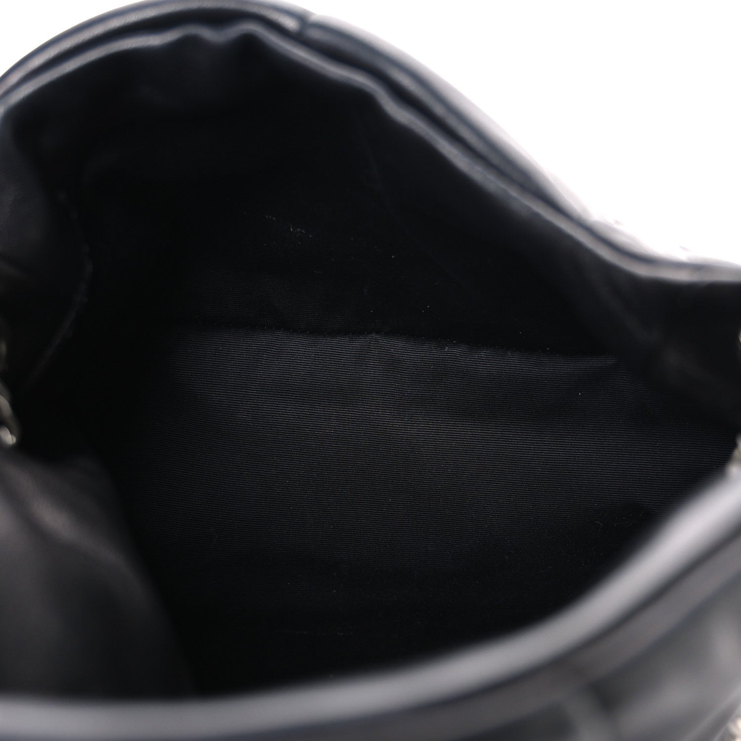 Lambskin Quilted Small Loulou Puffer Monogram Chain Satchel Black