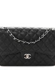 Caviar Quilted Jumbo Double Flap Black