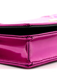 Metallic Patent Micro-Cannage D1ORama Wallet on Chain Pouch Pink