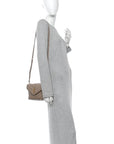 Calfskin Y Quilted Monogram Toy Loulou Crossbody Bag Dark Beige