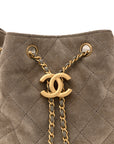 Suede Quilted Medium CHNL 25 Handbag Dark Grey