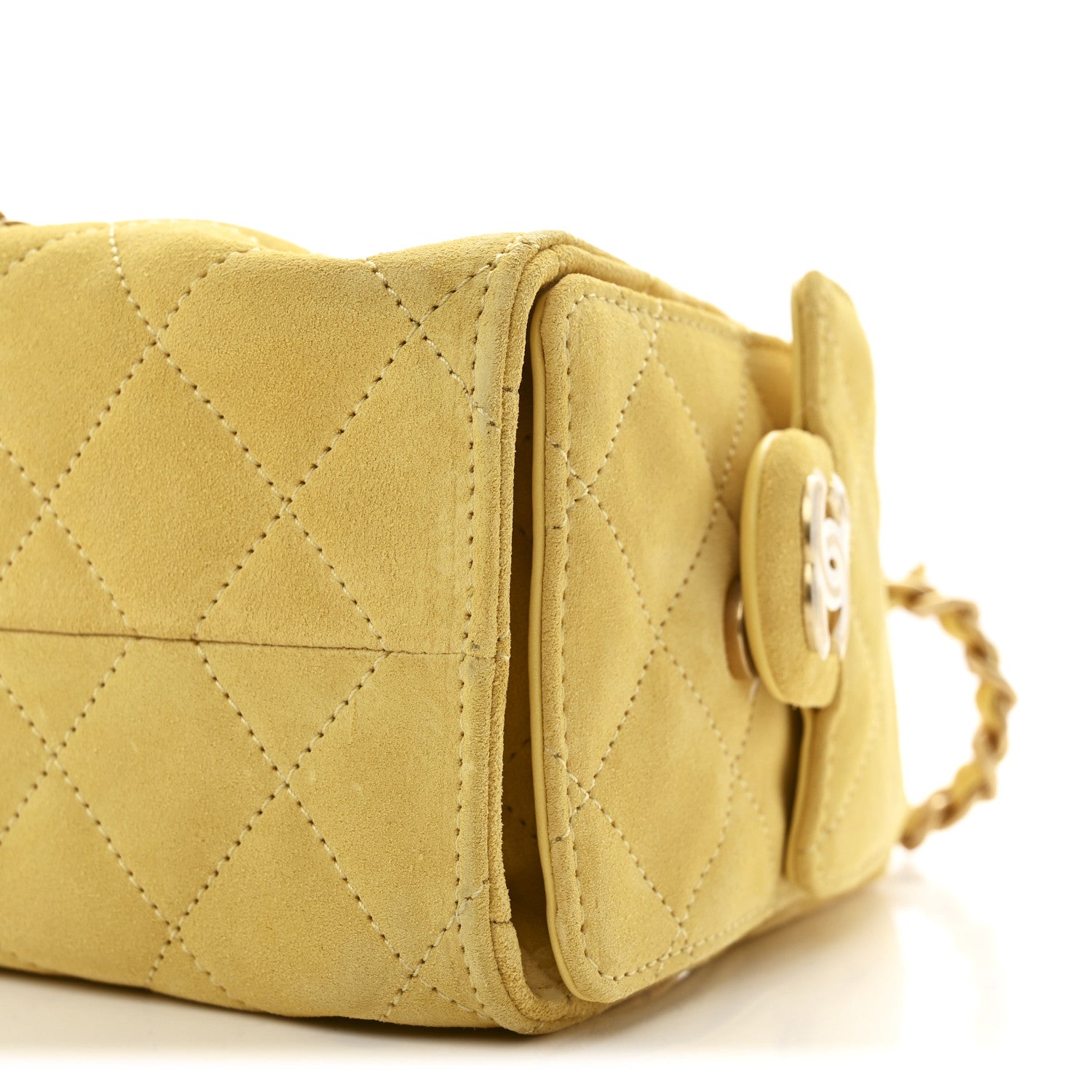 Suede Quilted Mini CHNL 25 Handbag Yellow