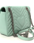 Calfskin Matelasse Small GG Marmont Shoulder Bag Water Green