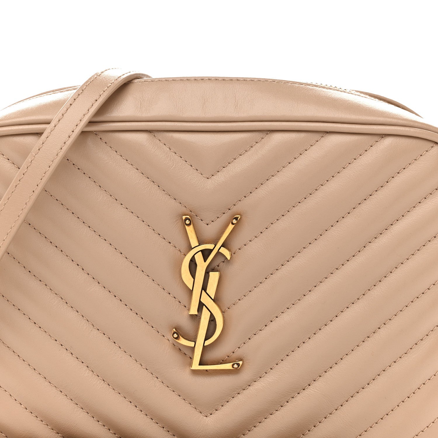 Calfskin Matelasse Monogram Lou Camera Bag Dark Beige