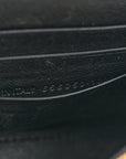 Shiny Calfskin Crocodile Embossed Hourglass Chain Bag Black