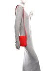 Nappa Intrecciato Phone Case Crossbody Bag Redstone