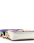 Saffiano Rainbow Strap Color Block Small Snapshot Camera Bag Pink Multicolor