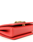 Lambskin Medium Devotion Crossbody Bag Corallo