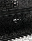 Caviar Quilted Wallet on Chain WOC Black