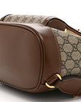 GG Supreme Monogram Azalea Calfskin Retro Interlocking G Buckle Backpack Beige Ebony Brown Sugar