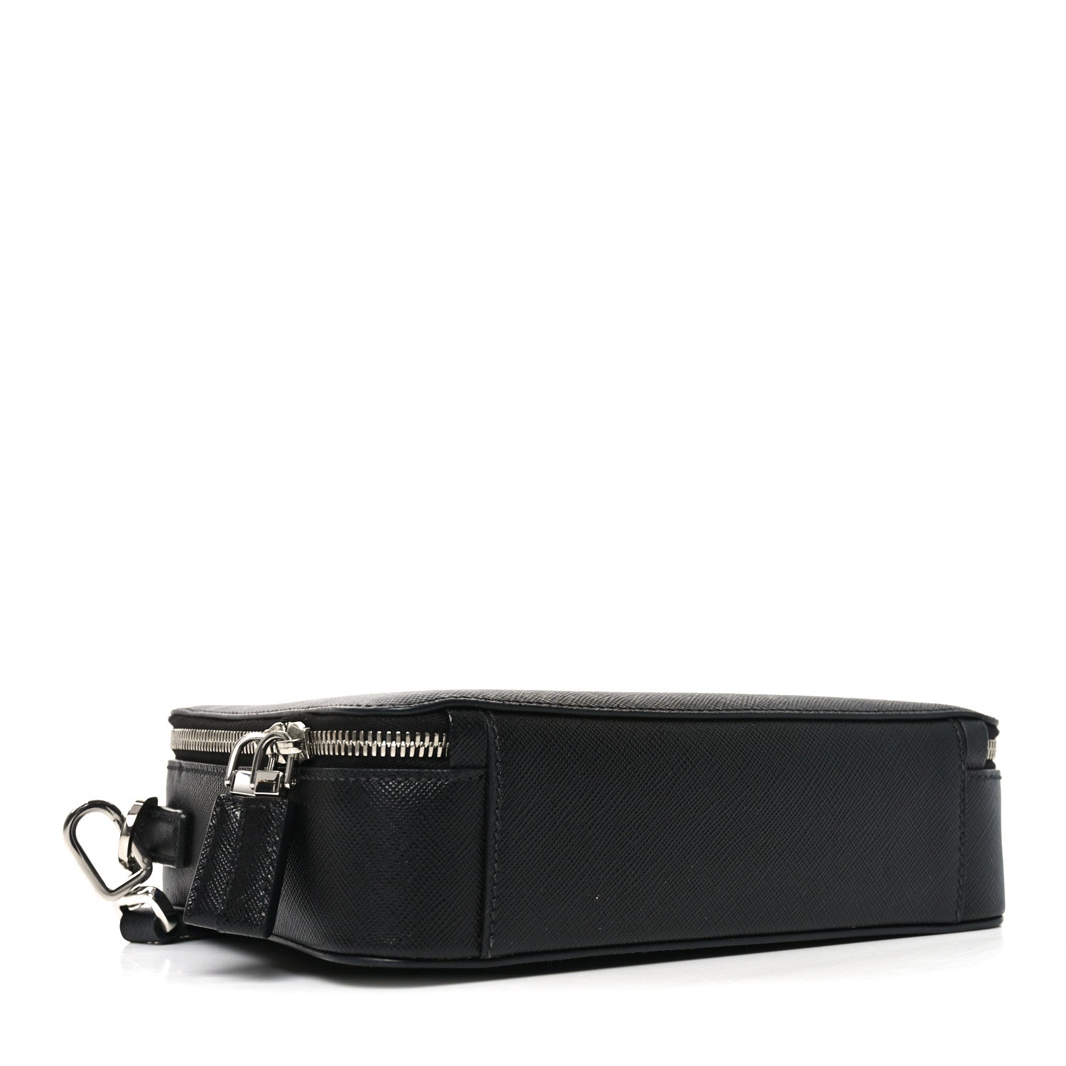 Saffiano Travel Medium Brique Crossbody Bag Black