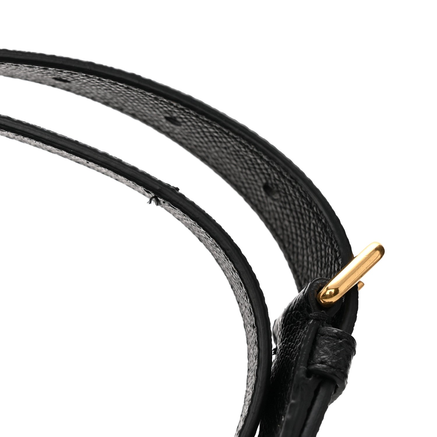 Grained Calfskin Saddle Bag With Strap Black