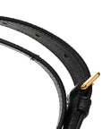 Grained Calfskin Saddle Bag With Strap Black