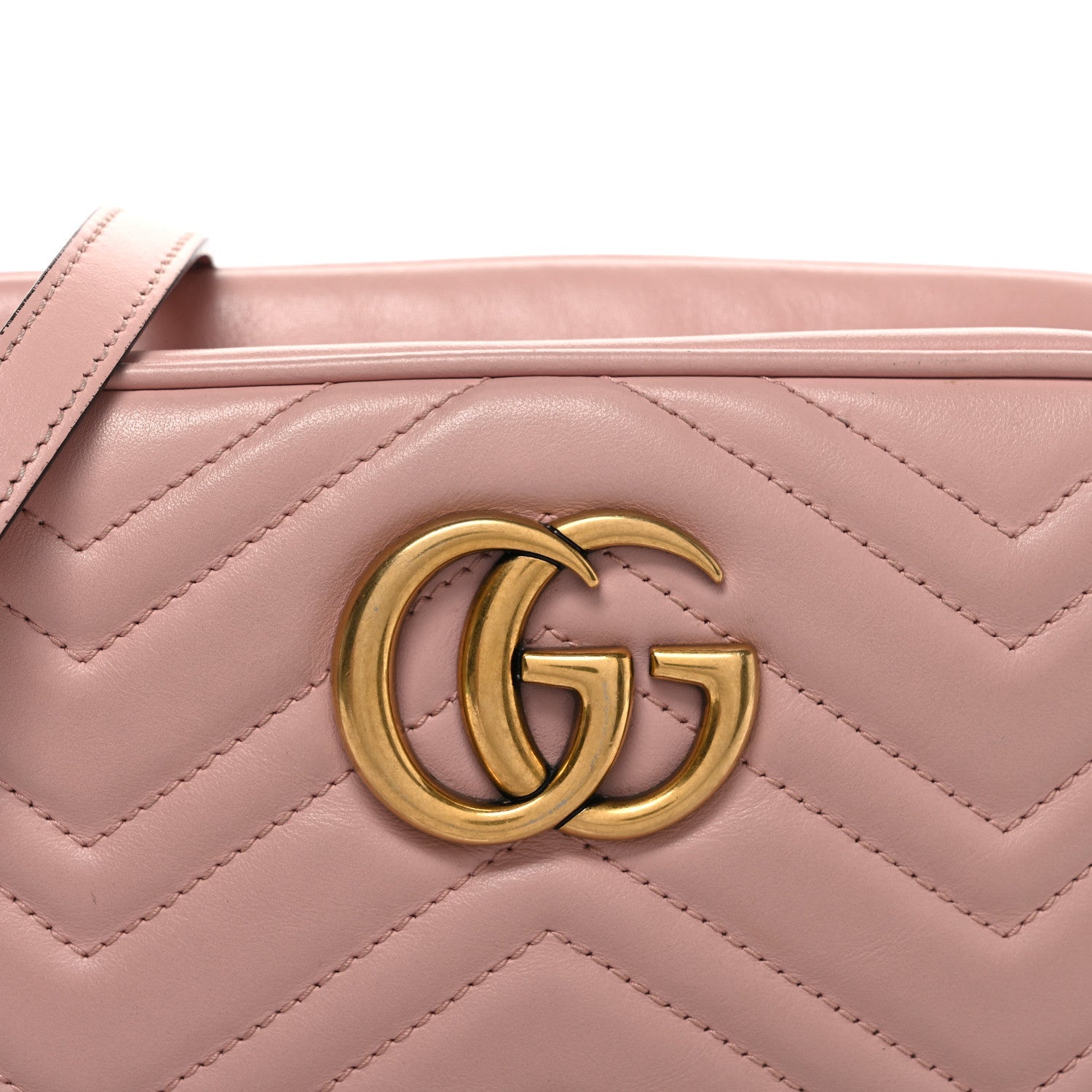 Calfskin Matelasse Small GG Marmont Chain Shoulder Bag Perfect Pink