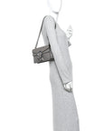 Dollar Calfskin Enamel Small Dionysus Shoulder Bag Dusty Grey Electric Blue