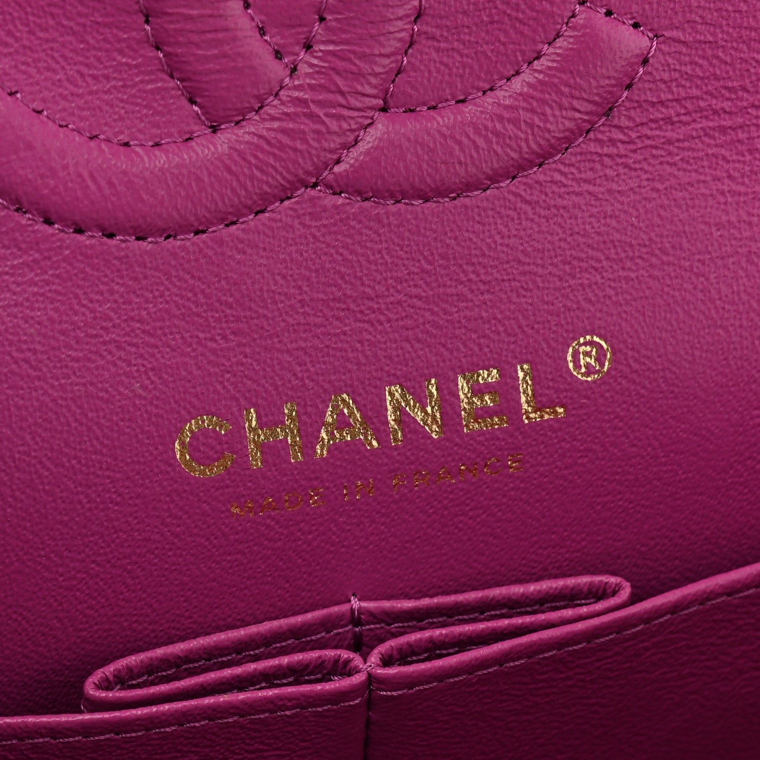 Lambskin Quilted Small Double Flap Purple