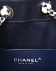 Metallic Caviar Quilted Mini CHNL 25 Handbag Dark Blue