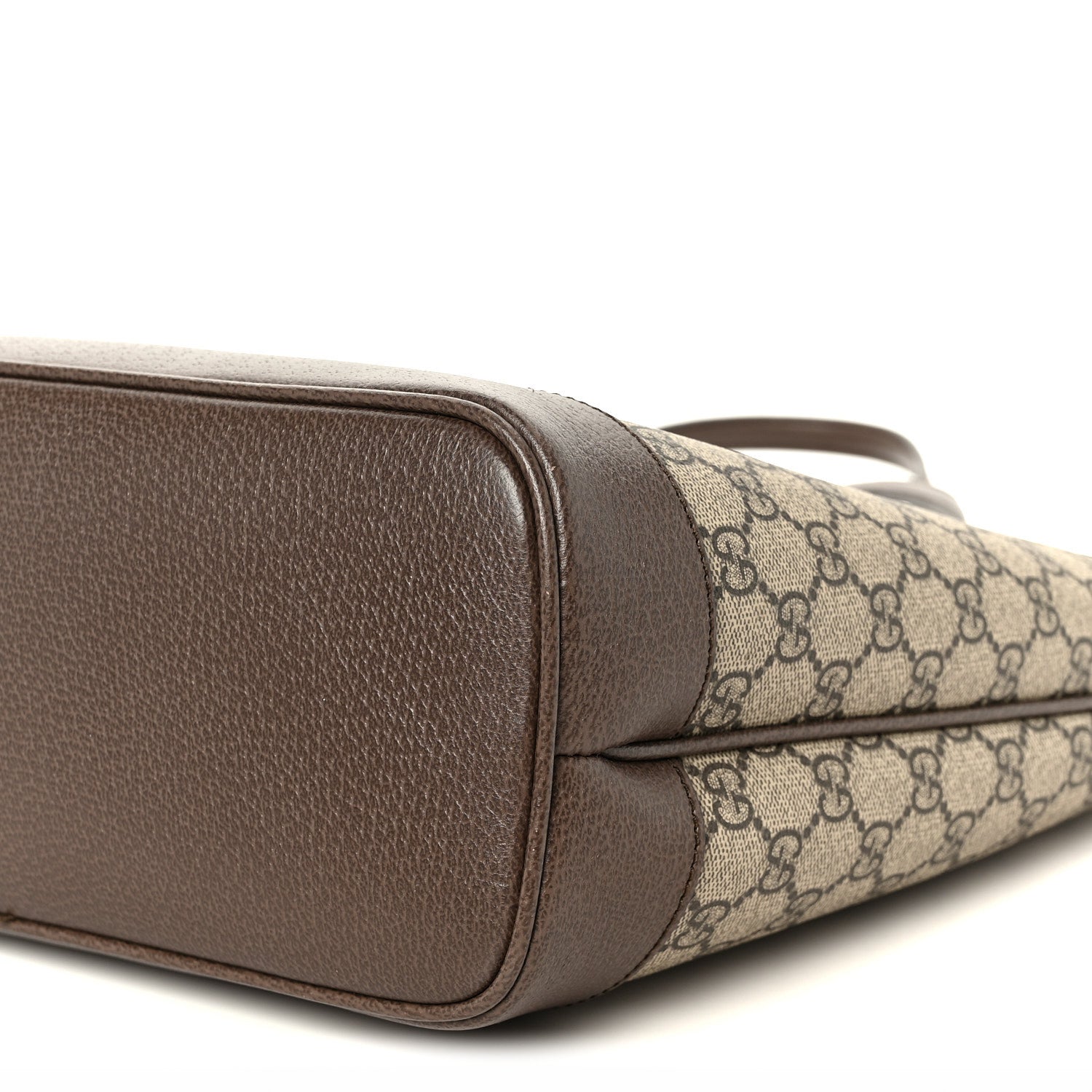 GG Supreme Monogram Textured Calfskin Web Small Ophidia Shoulder Tote Bag Beige Ebony New Acero