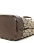 GG Supreme Monogram Textured Calfskin Web Small Ophidia Shoulder Tote Bag Beige Ebony New Acero