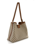 GG Icon Monogram Padlock Shoulder Bag Beige Dark Brown