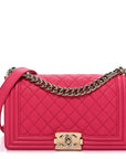Caviar Quilted Medium Boy Flap Pink