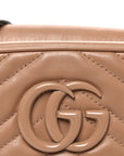 Calfskin Matelasse Monochrome Small GG Marmont Chain Shoulder Bag Camelia