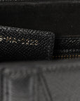 Grained Calfskin Saddle Bag With Strap Black