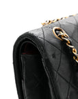 Lambskin Quilted Medium Double Flap Black