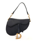 Grained Calfskin Saddle Bag Navy