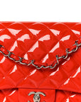Patent Quilted Jumbo Double Flap Red