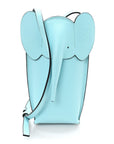 Calfskin Elephant Pouch Crossbody Bag Light Blue
