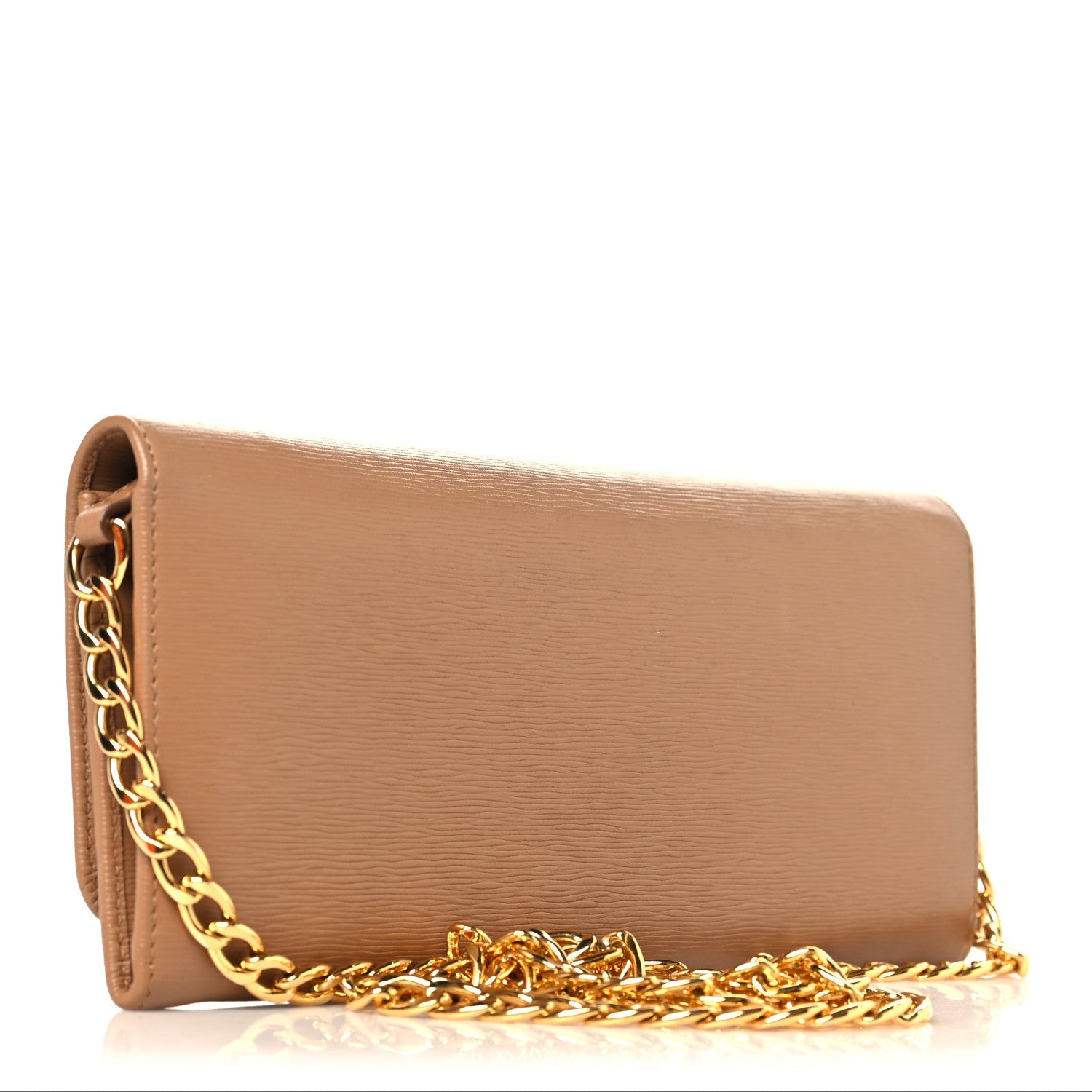 Vitello Move Metal Oro Chain Wallet Caramel