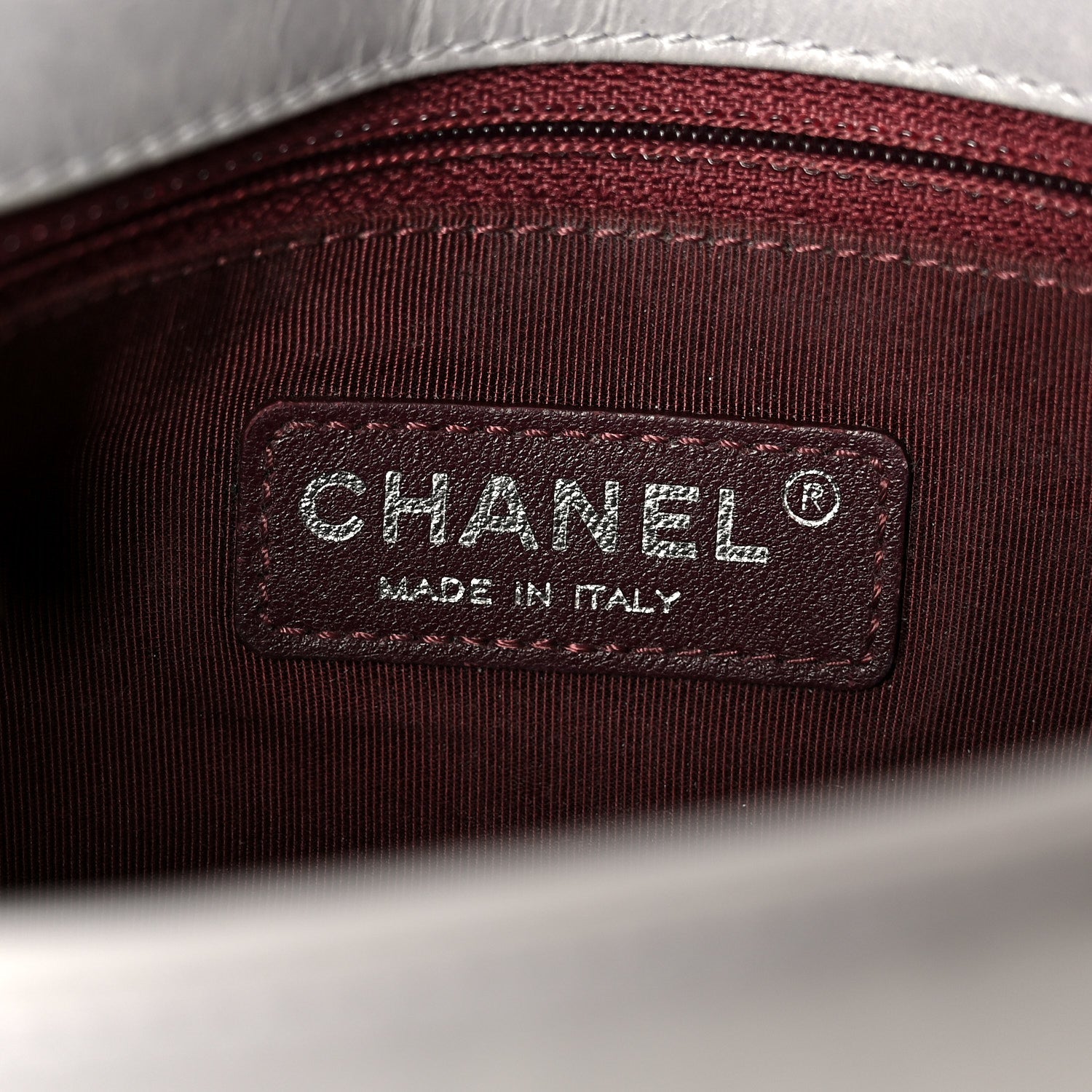 Glazed Calfskin Quilted Small Coco Boy Flap Grey