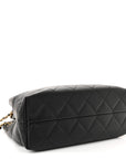 Calfskin Quilted Small Coco Base Shopping Bag Black