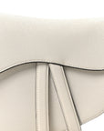 Grained Calfskin Saddle Bag White