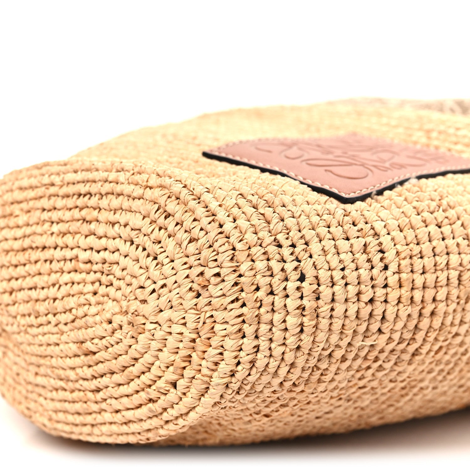 Calfskin Raffia Anagram Paulas Ibiza Pochette Bag Natural Tan
